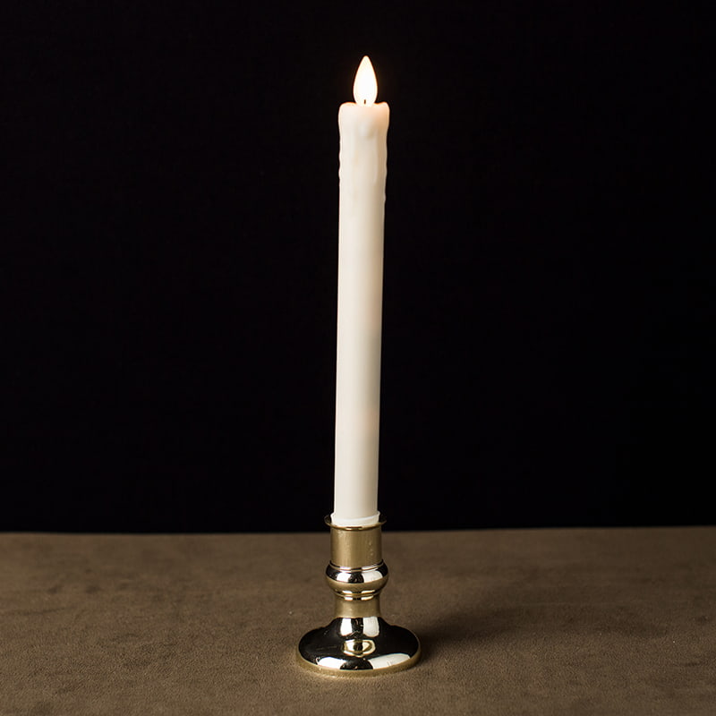 Paquete de 2 velas de candelero sin llama de cera goteante