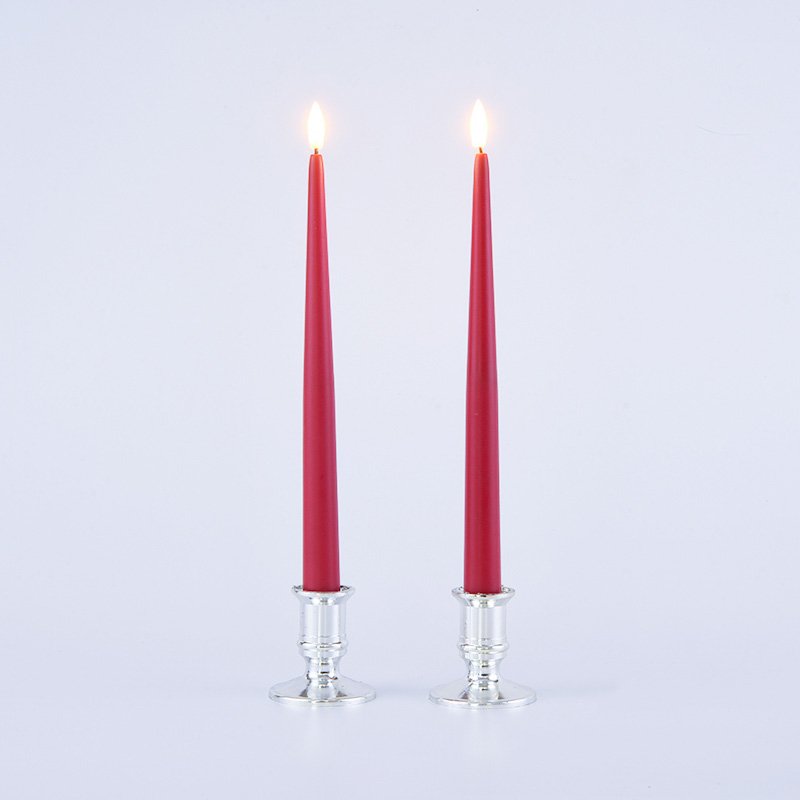 Juego de 2 velas cónicas sin llama con control remoto